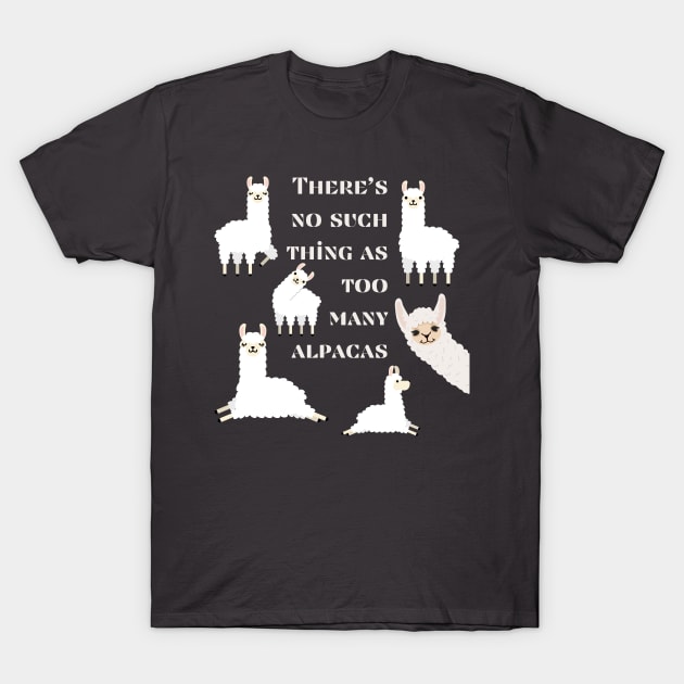 Lispe Alpaca No Such Thing as Too Many Alpacas T-Shirt by Lispe